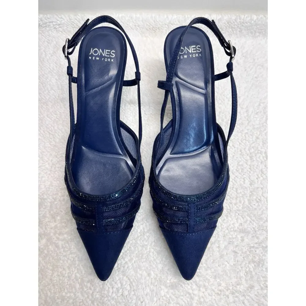 Jones New York Lindala Slingback Kitten Heel Evening Pumps Women's US 7.5 - Picture 7 of 9
